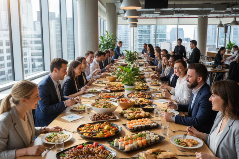 Opções deliciosas de almoços para empresas e equipes